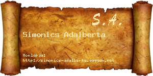 Simonics Adalberta névjegykártya